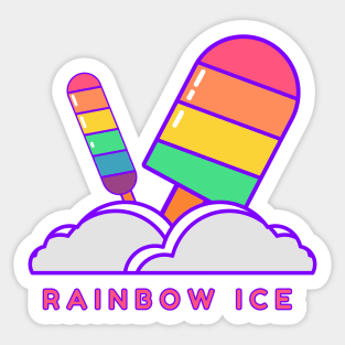 two rainbow ice creams kids gift Sticker